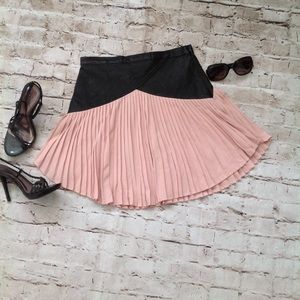 NWOT Sugar Lips two tone Pleated Mini Skirt size M